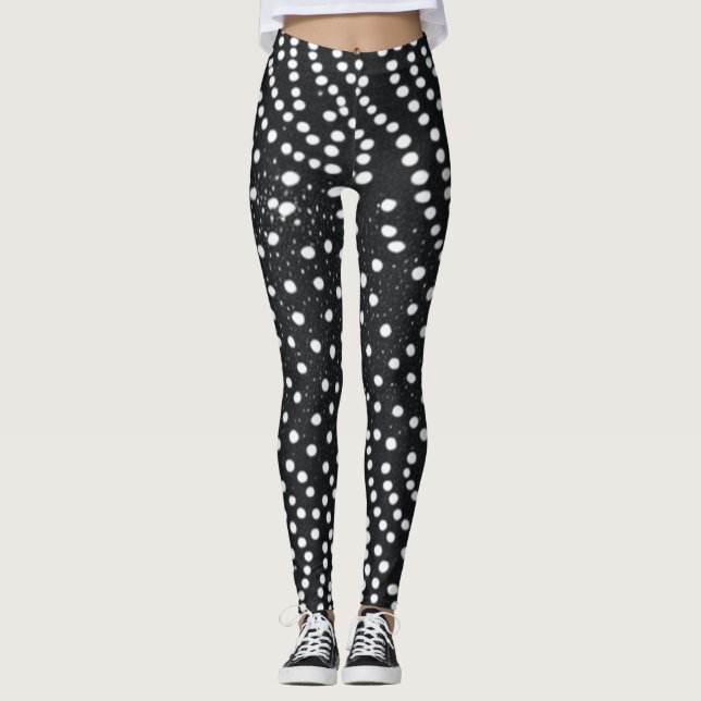 Leggings de conception noir et blanc (Devant)