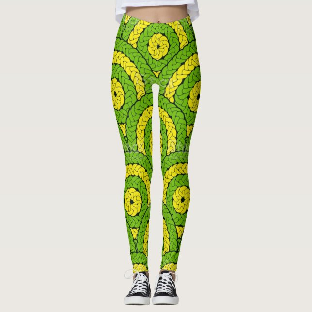 Leggings de corde tropicale citron-chaux (Devant)