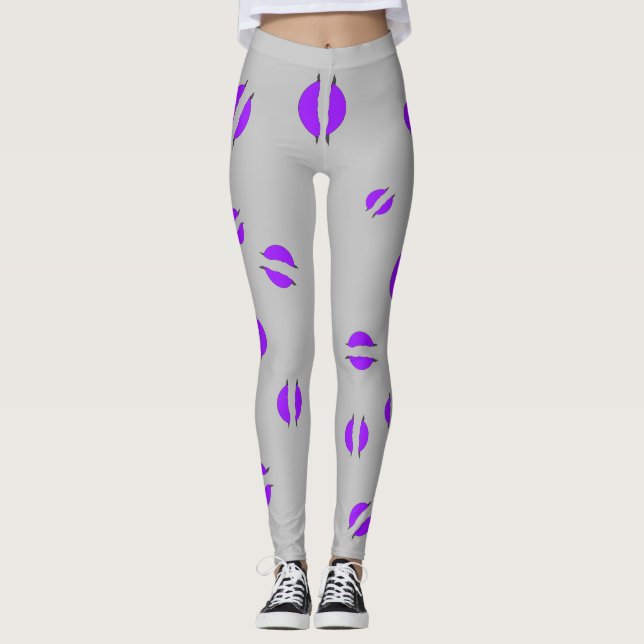 Leggings de disque violet (Devant)