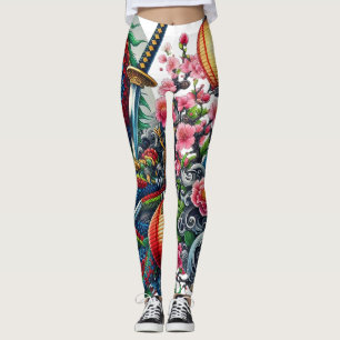 leggings de dragon chinois