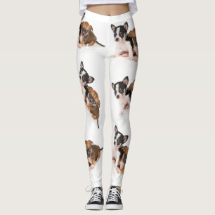 Leggings De Femmes Blanches Avec Photo Chihuahua