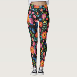 leggings de fleurs printanières mignonnes et color