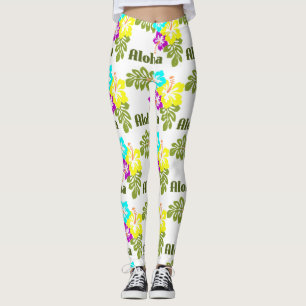 Leggings de fleurs tropicales d'Aloha