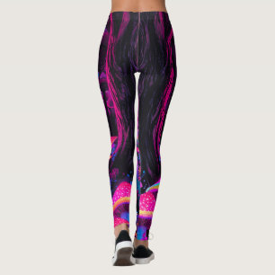 Leggings de forêt de champignons psychédéliques -