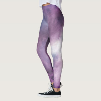 Leggings de galaxie magique en violet profond pers