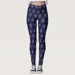 Leggings de la Marine Blue Heart