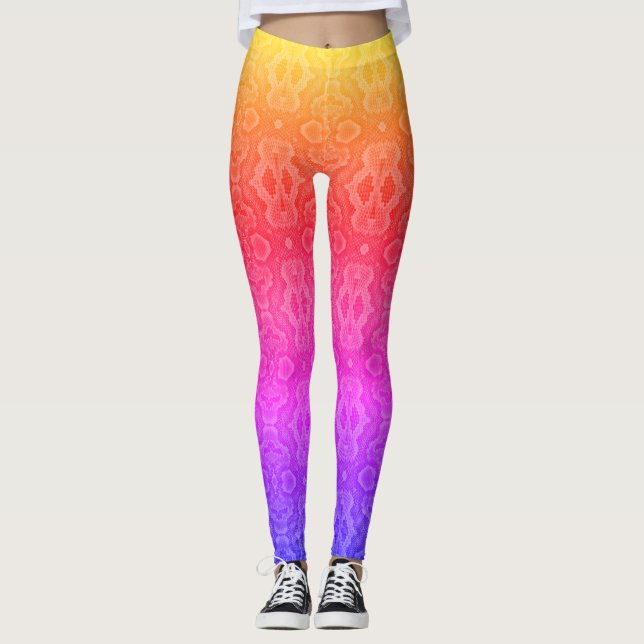 Leggings de la peau de serpent arc-en-ciel (Devant)
