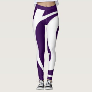 Leggings de la victoire en blanc et violet