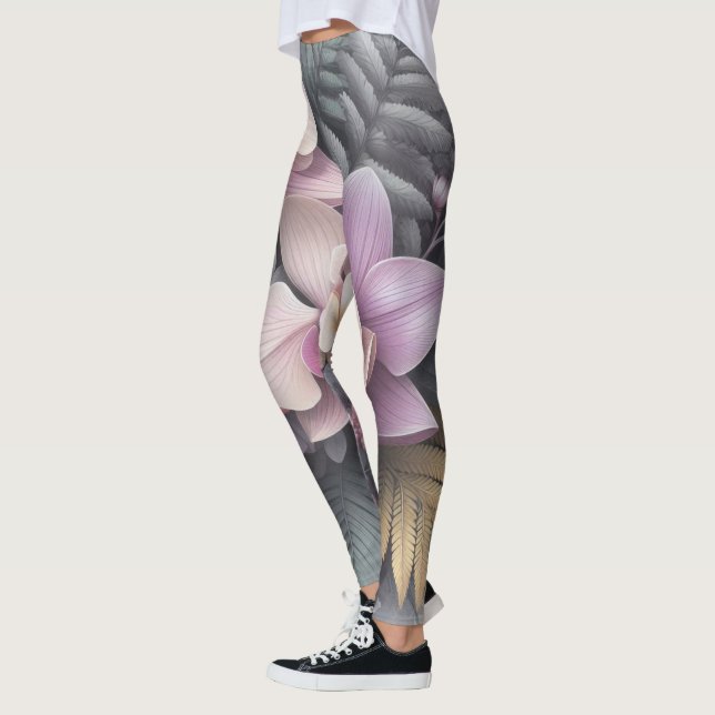 Leggings de l'élégance des orchidées tropicales (Gauche)