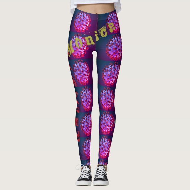 Leggings de l'exercice de nom personnalisé (Devant)
