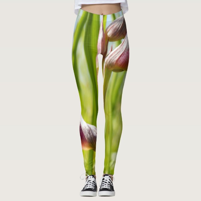 Leggings de l'orchidée de langue (Devant)