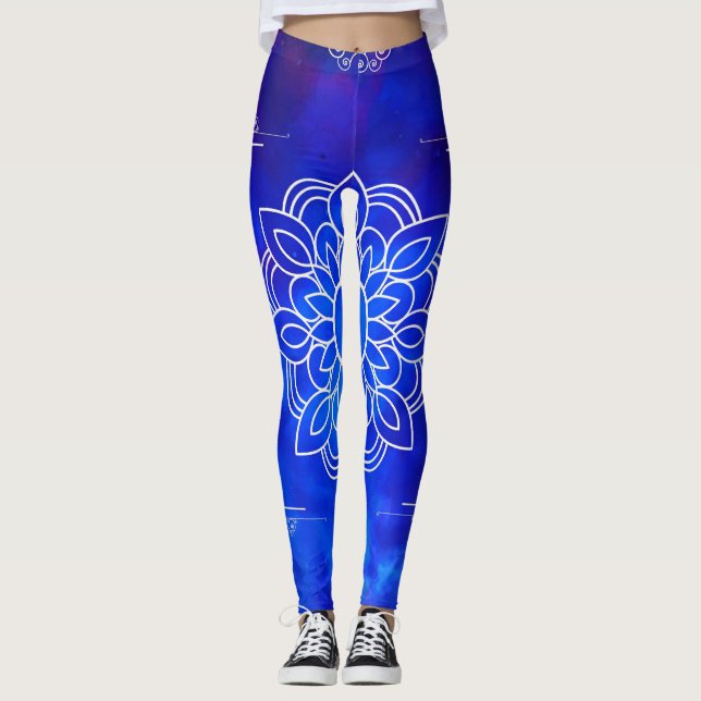 Leggings de Mandala bleu (Devant)