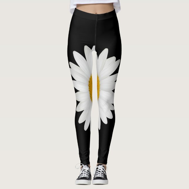 Leggings de marguerite noire (Devant)