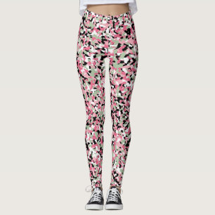 Leggings de Micro Camo rose et vert