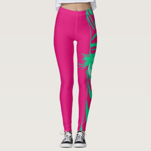 Leggings de mode à motif zèbre néon