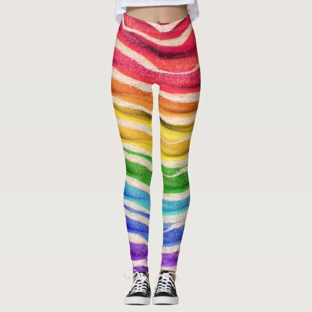 Leggings de mode Rainbow Pop sophistiqués (Devant)