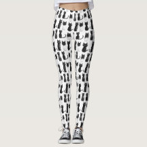 Leggings de moelle monochrome - Chats noirs