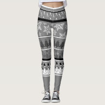 Leggings de Noël gris