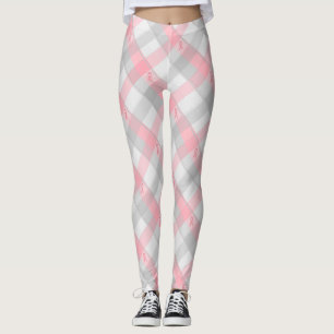 Leggings De ruban de plaid guêtres roses AVANT JÉSUS CHRIST