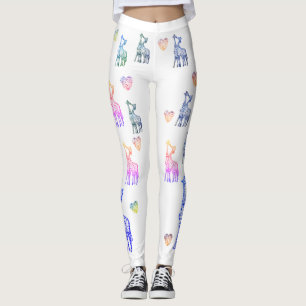 Leggings de Saint Valentin, Baiser de Giraffes