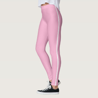 Leggings de salle de sport rose et blanc