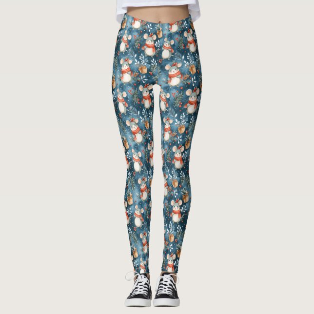 Leggings de souris de Noël (Devant)