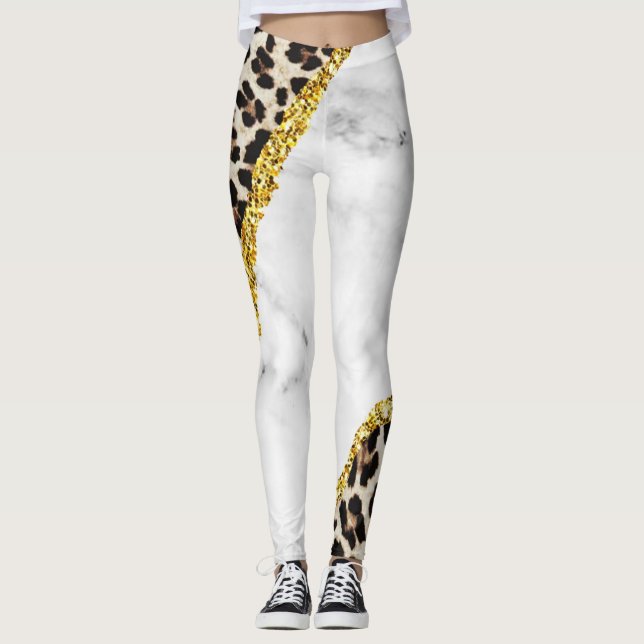 Leggings de sport de poussins léopard (Devant)