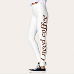 Leggings de sport pour femmes 'J'ai besoin de café