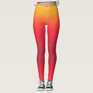 Leggings de style jaune, orange et rouge ombre