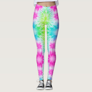 Leggings de teinture bleu rose