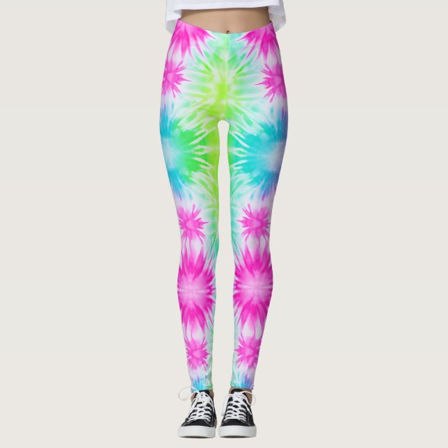 Leggings de teinture bleu rose (Devant)