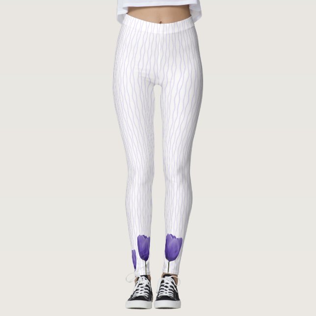 Leggings de tulipes violettes (Devant)
