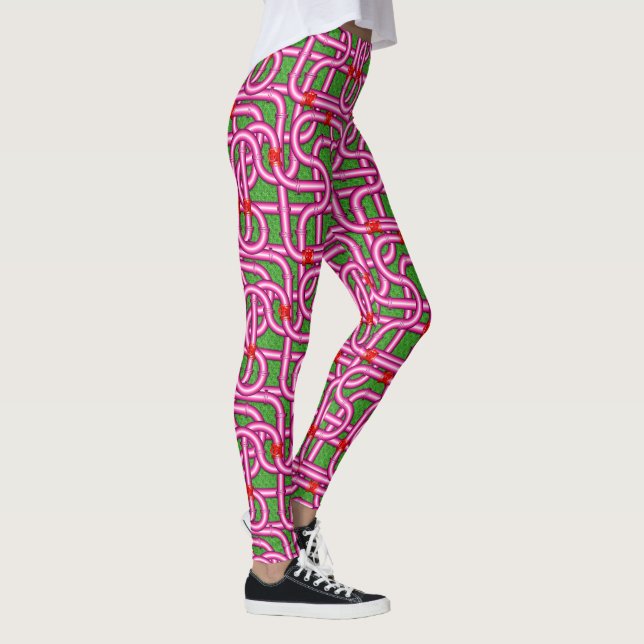 Leggings de tuyaux métalliques 3D (Droite)