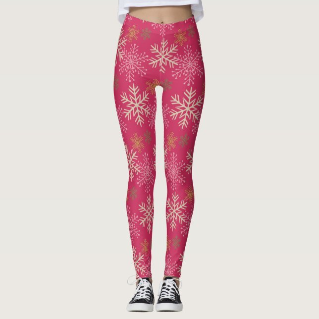 Leggings de vacances pour flocon de neige d'hiver  (Devant)