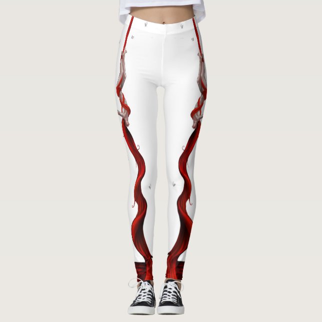 Leggings de Yoga, artiste de la soie rouge (deux j (Devant)