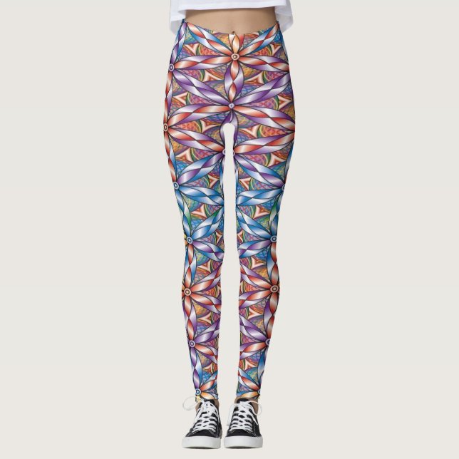 Leggings de yoga Mardi Gras Femme Fleur de lys (Vorderseite)