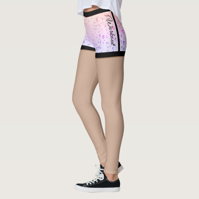 Leggings Déchets de gouttelettes d'eau rose violet perles l (Gauche)