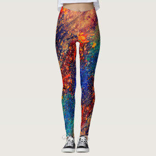 Leggings Déchirure psychédélique Arc-en-ciel coloré Abstr