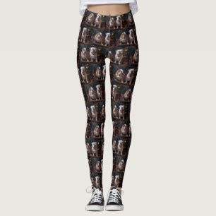 Leggings Décor de Noël Bulldog Snowy Sleigh