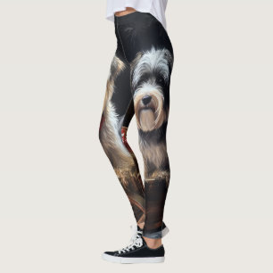 Leggings Décor de Noël du Biewer Terrier Snowy Sleigh