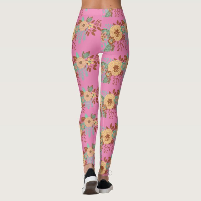 Leggings Décor Floral Boho moderne (Dos)