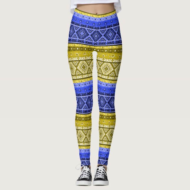 Leggings Décor moderne Abstrait ornementale géométrique pat (Devant)