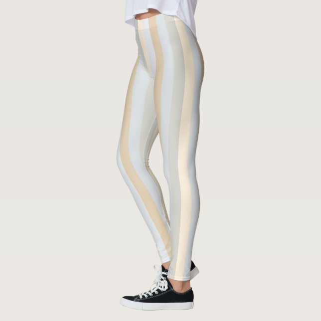 Leggings Décor vertical en rayures beiges sur (Gauche)