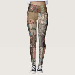 Leggings Découpe à patchwork, texture 3D.