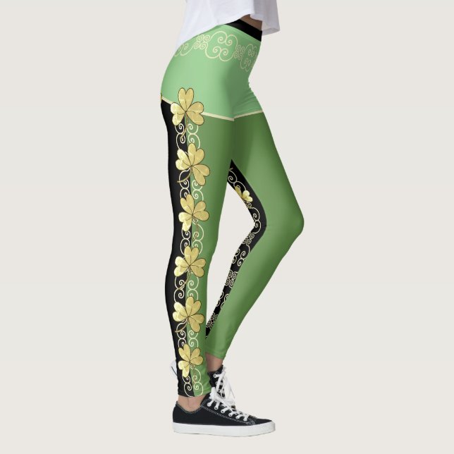 Leggings Défilement et légendes Shamrocks no 2 (Droite)