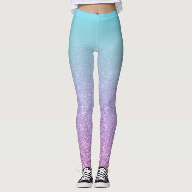 Leggings Dégradé bleu violet chic (Devant)