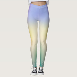 Leggings Dégradé de lever de soleil pastel doux pour Yoga