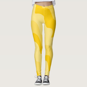 Leggings Dégradé des vagues ondulées jaunes