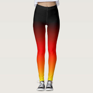 Leggings dégradé jaune rouge noir