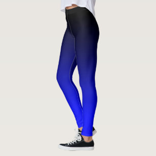 Leggings Dégradé noir de l'Ombre bleu électrique